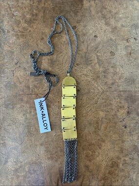INK+ALLOY Brass Tassel Pendant Necklace